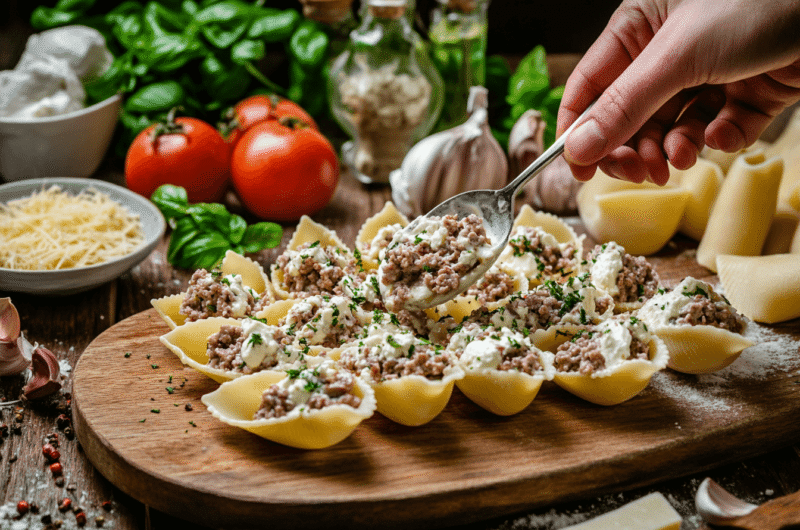 Stuffed shells with meat
